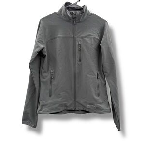 Marmot Women's Tempo Jacket‎ Gray Long Sleeve Full Zip Embroidered Jacket Sz S